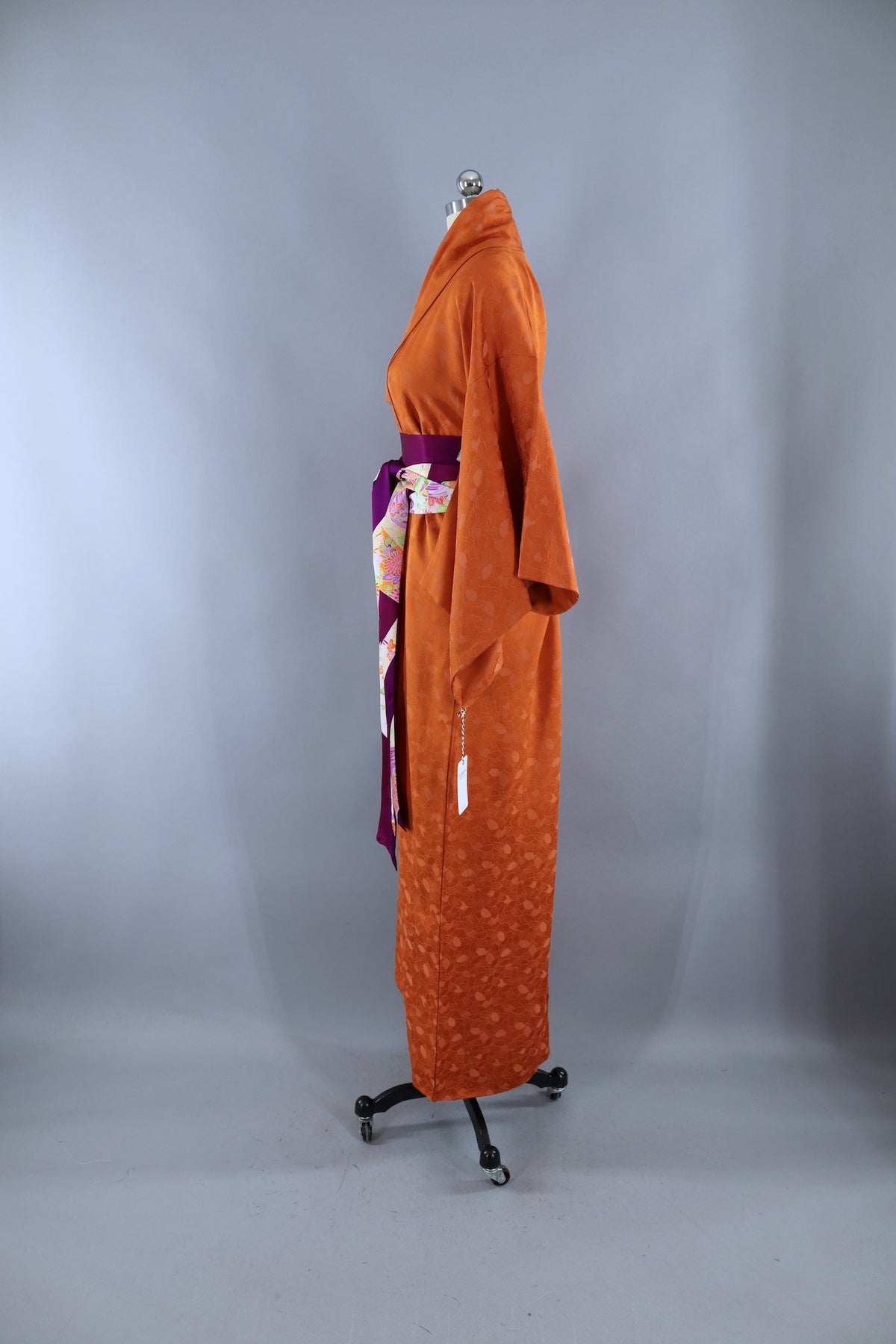 Vintage Silk Kimono Robe / Burnt Orange Leaves – ThisBlueBird