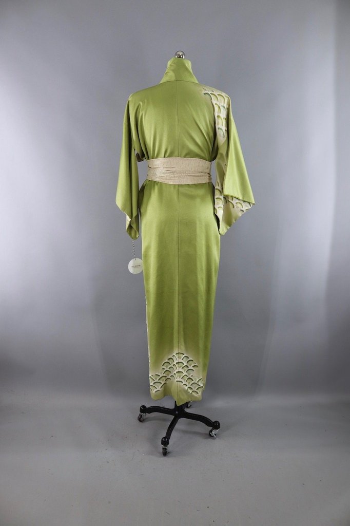 Vintage Silk Kimono Robe / Green Seghaia – ThisBlueBird