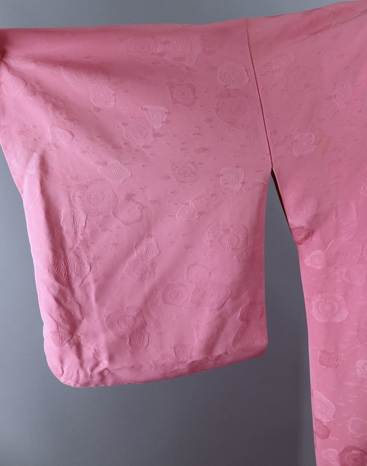 Vintage Silk Kimono Robe / Pink Floral - ThisBlueBird