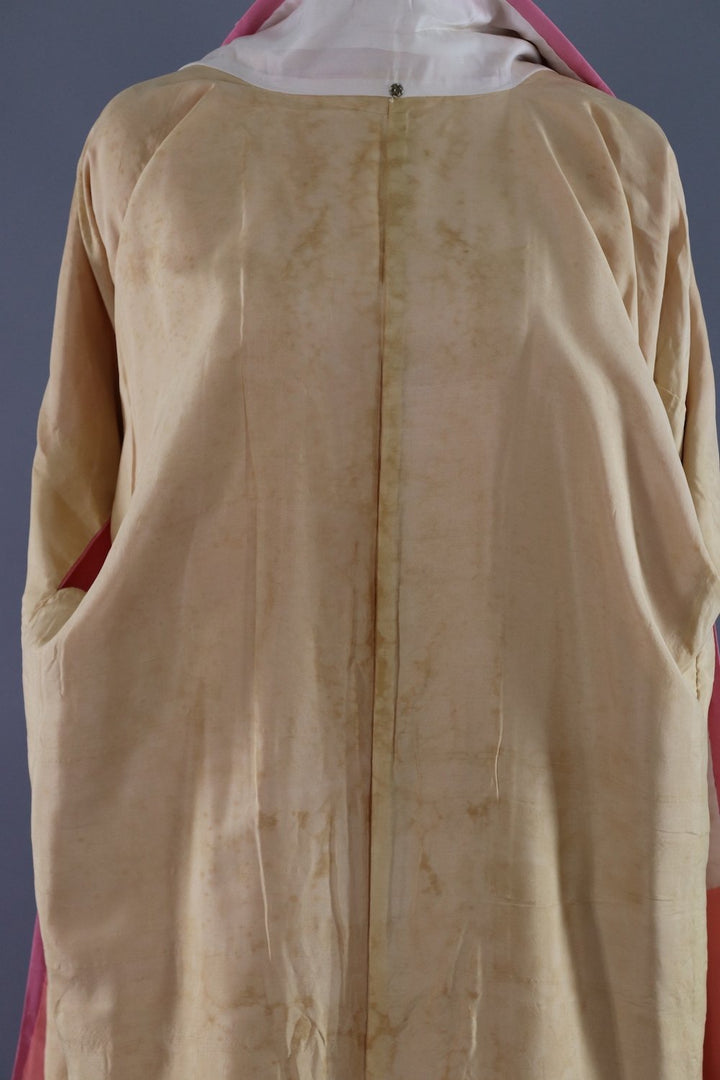 Vintage Silk Kimono Robe / Pink Floral - ThisBlueBird