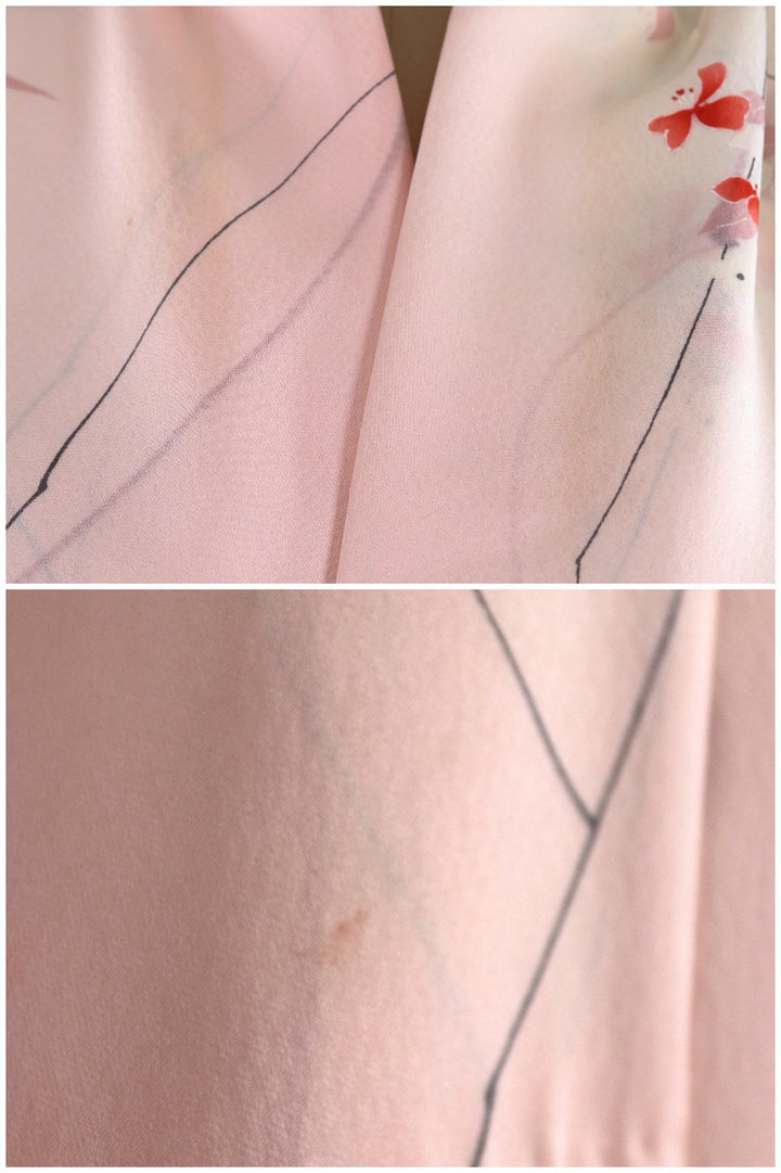 Vintage Silk Kimono Robe / Pink Ombre Floral - ThisBlueBird