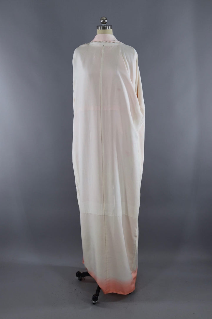 Vintage Silk Kimono Robe / Pink Ombre Floral - ThisBlueBird