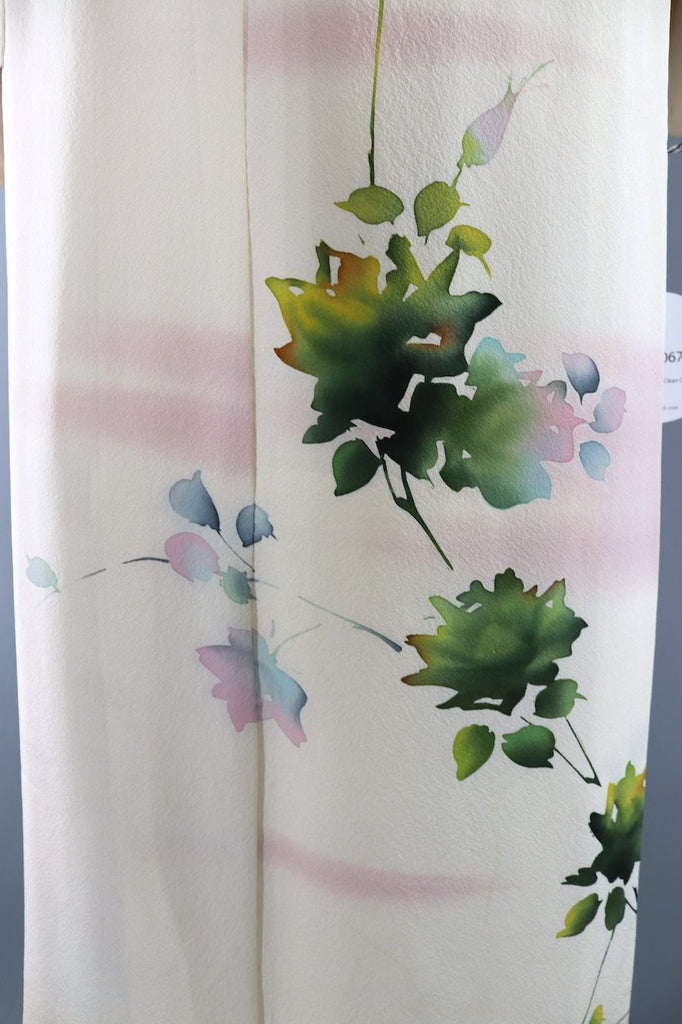 Vintage Silk Rose Print Kimono Robe-ThisBlueBird - Modern Vintage