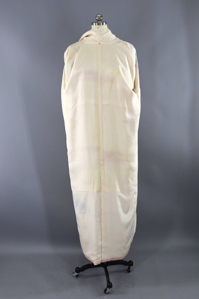 Vintage Silk Rose Print Kimono Robe-ThisBlueBird - Modern Vintage