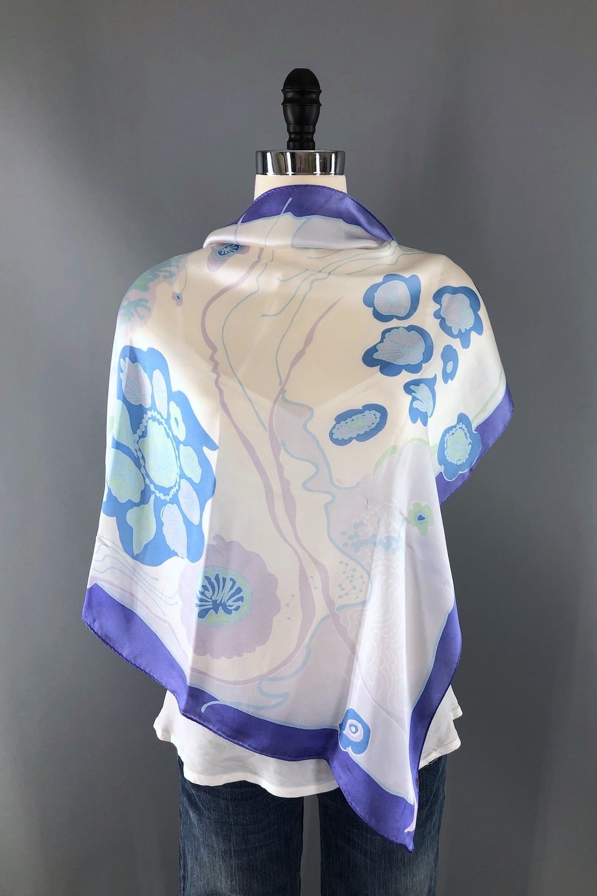 Anne klein scarf silk 2025 floral