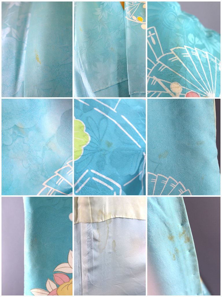 Vintage Sky Blue Silk Kimono Robe-ThisBlueBird - Modern Vintage