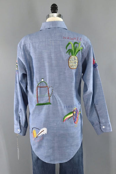 Vintage Travel Embroidered Shirt-ThisBlueBird - Modern Vintage