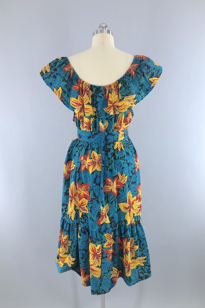 Vintage Turquoise Lily Dress-ThisBlueBird - Modern Vintage