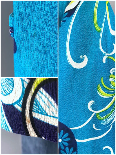 Vintage Turquoise Mod Floral Print Tunic-ThisBlueBird - Modern Vintage