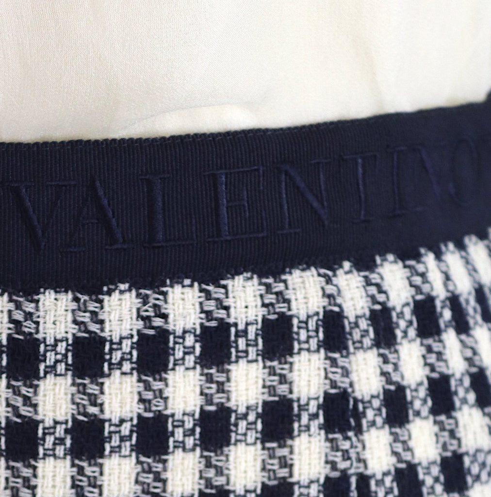 Vintage Valentino Miss V Suit / Gingham Wool with Silk Blouse &amp; Scarf - ThisBlueBird