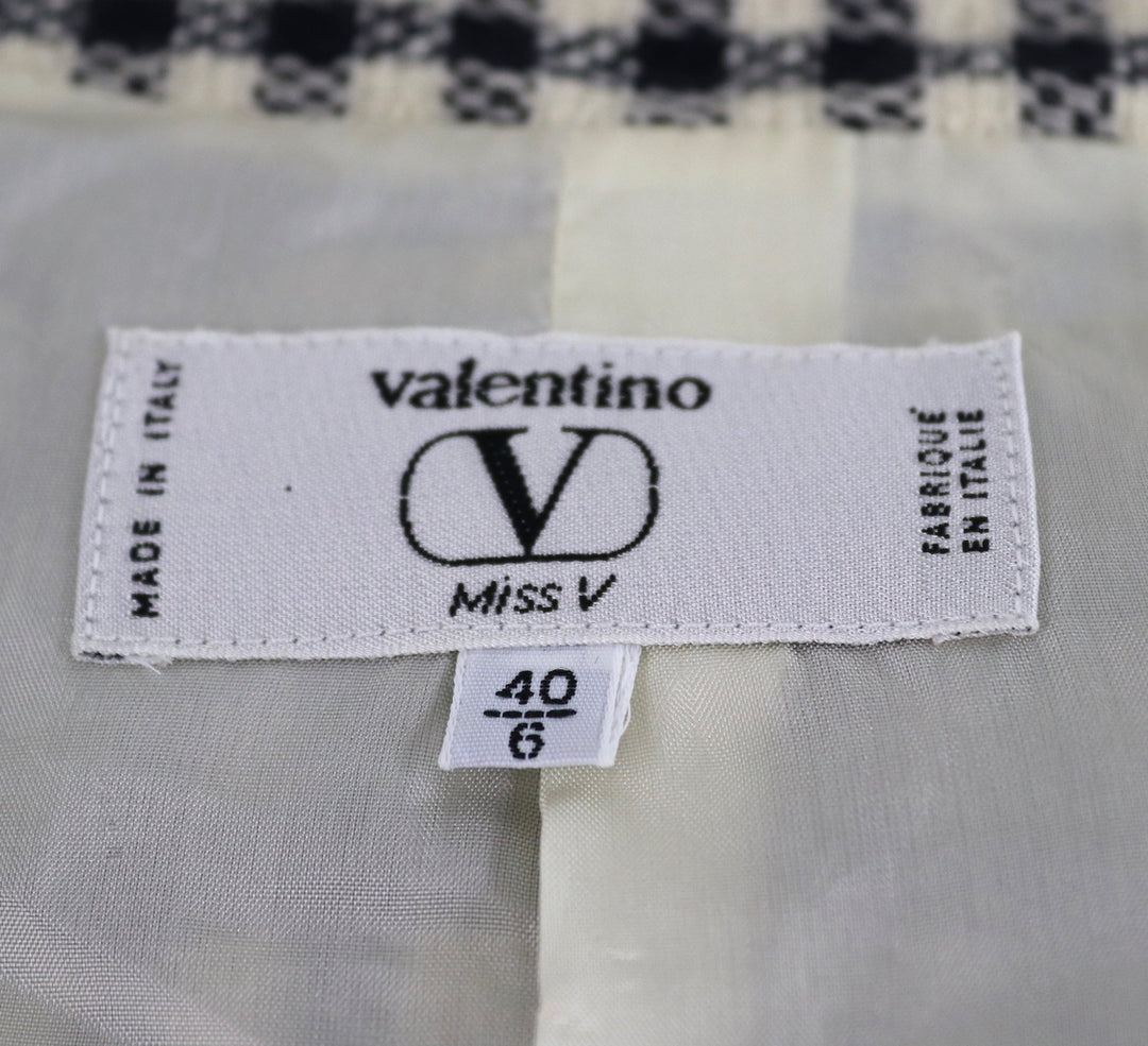 Vintage Valentino Miss V Suit / Gingham Wool with Silk Blouse &amp; Scarf - ThisBlueBird