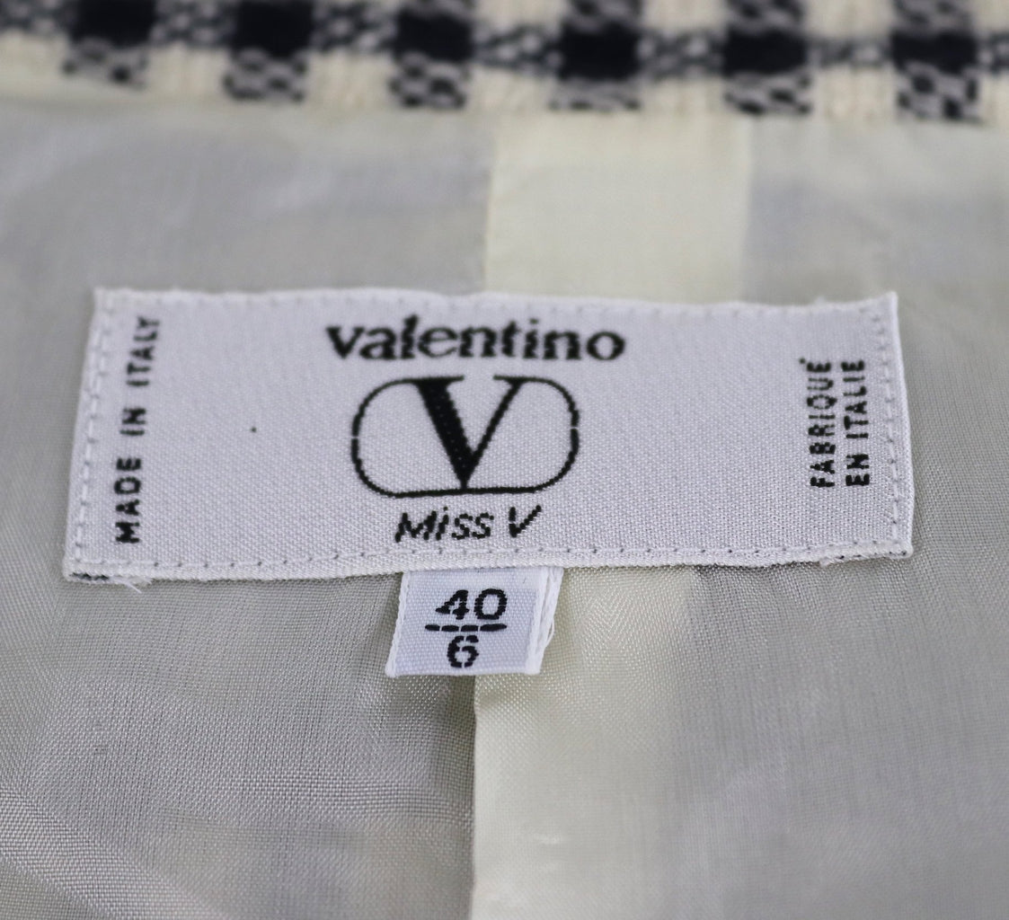 Vintage Valentino Miss V Suit / Gingham Wool with Silk Blouse & Scarf - ThisBlueBird