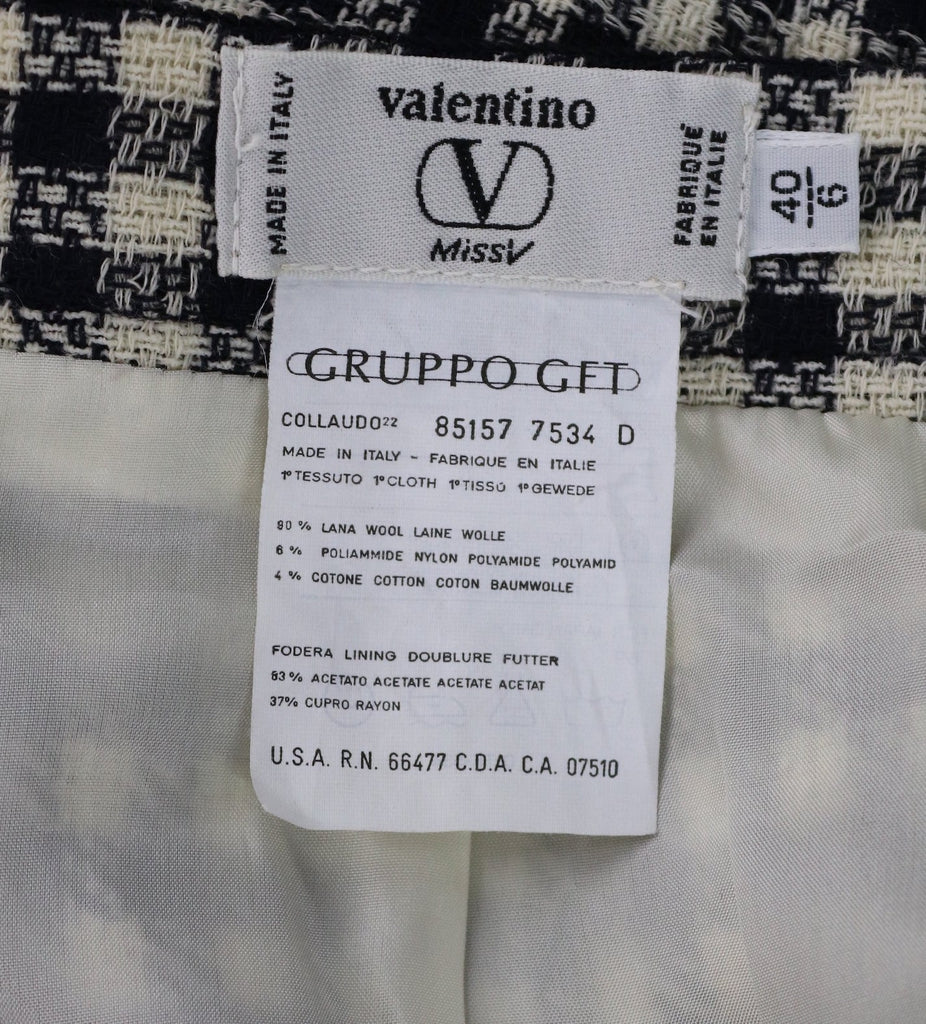 Vintage Valentino Miss V Suit / Gingham Wool with Silk Blouse &amp; Scarf - ThisBlueBird