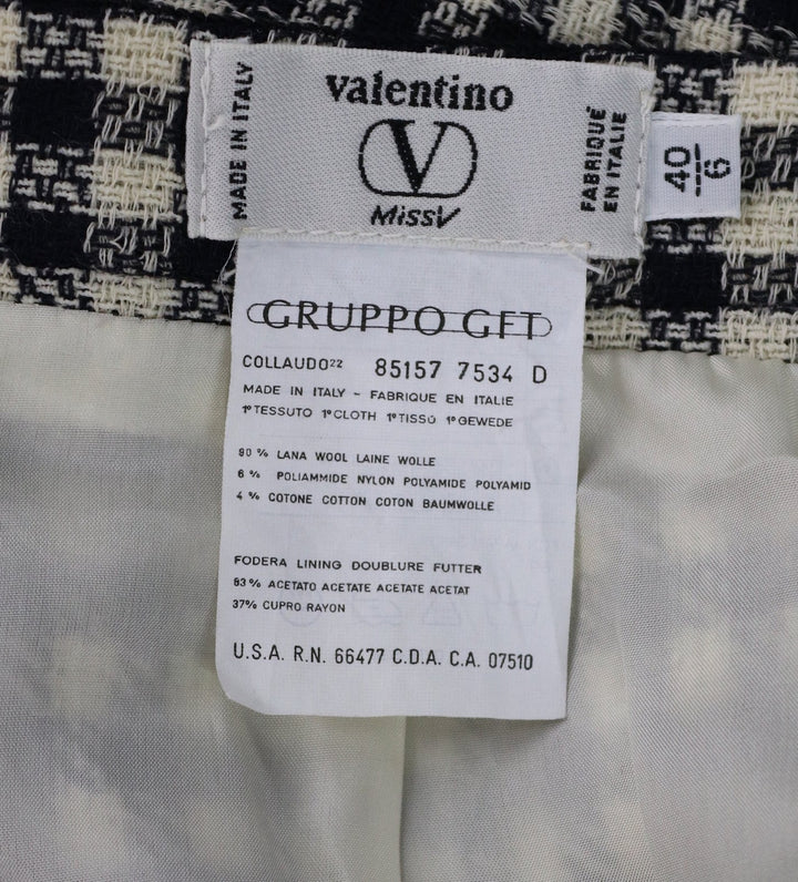 Vintage Valentino Miss V Suit / Gingham Wool with Silk Blouse &amp; Scarf - ThisBlueBird