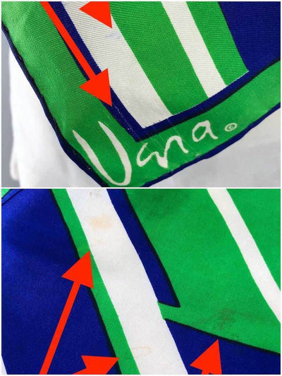 Vintage Vera Neumann Blue and Green Striped Scarf-ThisBlueBird - Modern Vintage