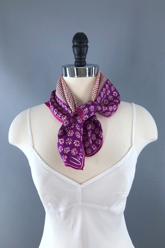 Vintage Vera Neumann Purple Pinwheels Silk Scarf – ThisBlueBird