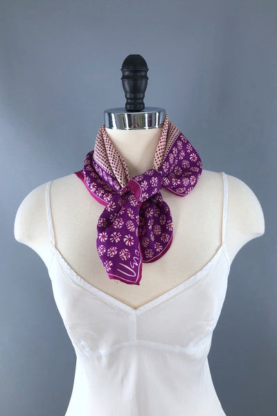 Vintage Vera Neumann Purple Pinwheels Silk Scarf-ThisBlueBird - Modern Vintage