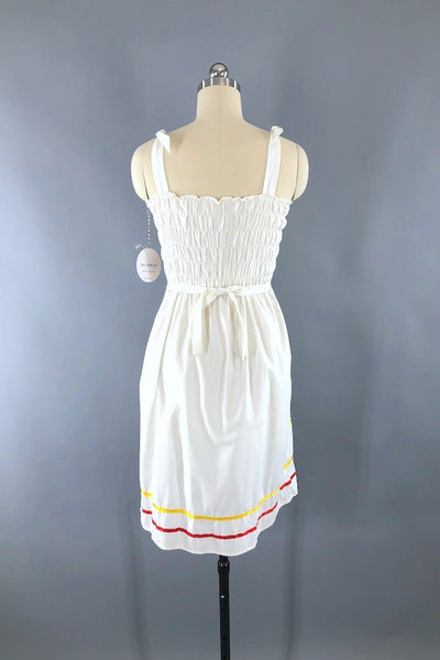 Vintage White Embroidered Sundress-ThisBlueBird - Modern Vintage