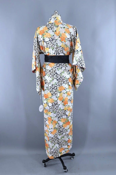 Vintage White Peony Floral Kimono ThisBlueBird