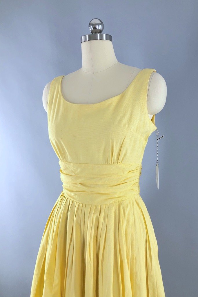 Vintage Yellow Cotton Sundress-ThisBlueBird - Modern Vintage