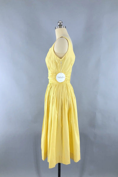 Vintage Yellow Cotton Sundress-ThisBlueBird - Modern Vintage