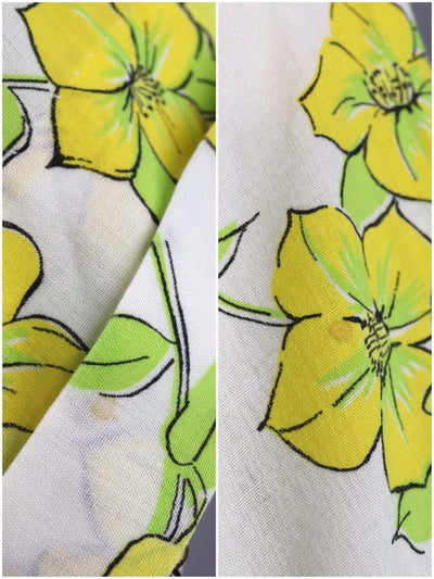 Vintage Yellow Floral Print Blouse-ThisBlueBird - Modern Vintage