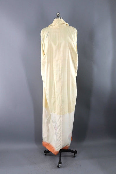 Vintage Yellow Floral Silk Kimono Robe-ThisBlueBird - Modern Vintage