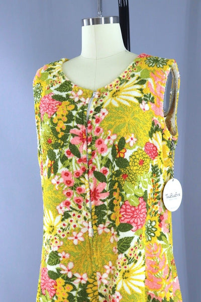 Vintage Yellow Floral Terry Romper-ThisBlueBird - Modern Vintage