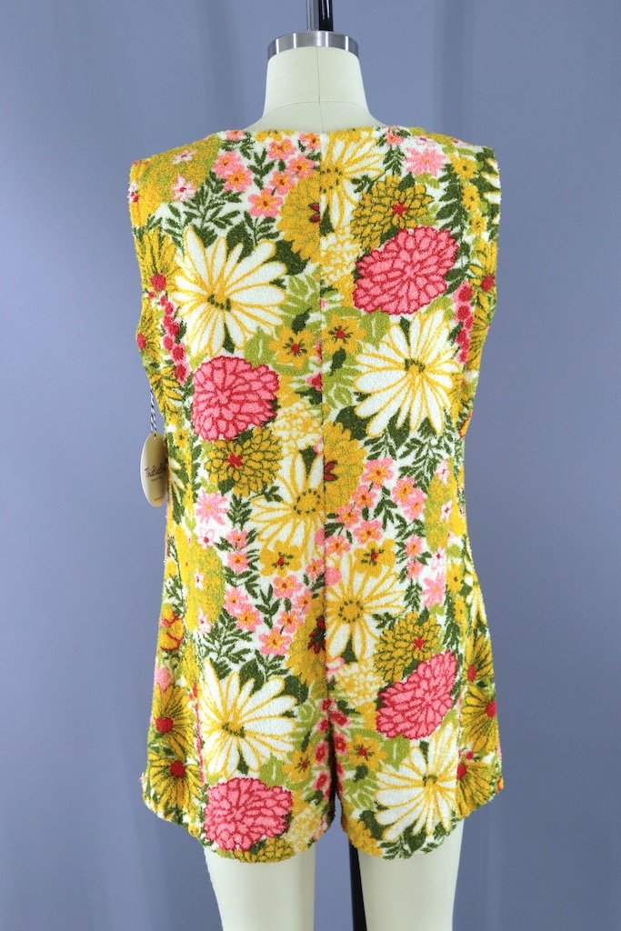 Vintage Yellow Floral Terry Romper-ThisBlueBird - Modern Vintage